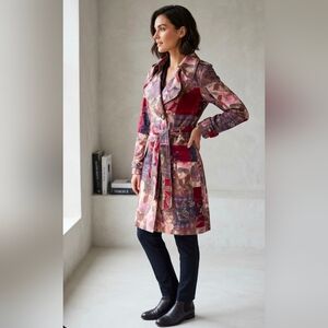 Alberto Makali Multicolor Floral Trench Coat